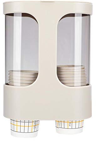 Cafopgrill Dispenser per Tazze, 80 Pezzi Bicchieri di Carta Dispensatore di capacità Doppio Supporto in plastica per distributore di Acqua Ristorante Hotel Office Office