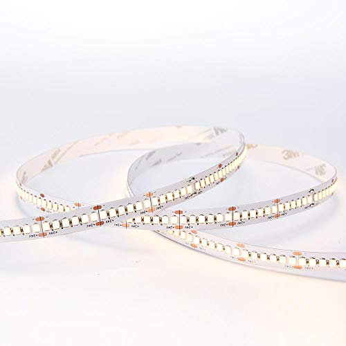 NUOVA GERMANY - PRO Strip LED Alta Luminosita 5M, Striscia Nastro 120W,24V 24W/M 2569Lm/m Flessibile Tagliabile 240Led/m SMD 2835, Luce fredda 6000K