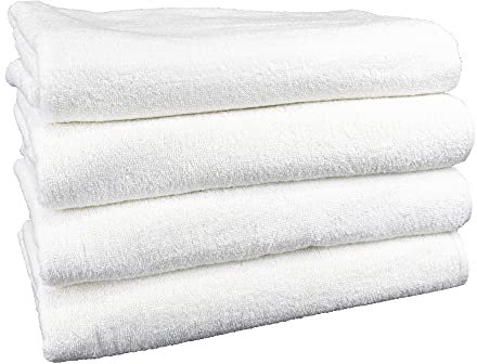 ROYAL EUROPE TEXTILE SL 4 Toallas Ducha 100% algodón Medidas 70x140 cms Color Blanco. 450 Gramos/m2.