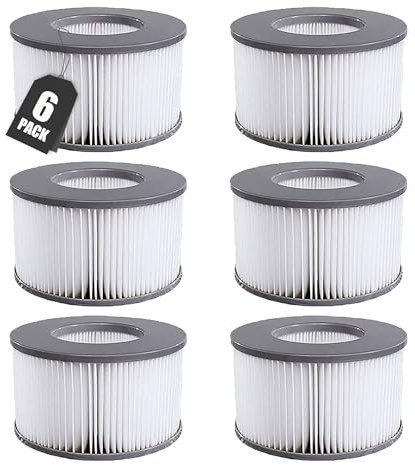 KGC Ersatz Filterkartuschen für MSpa Filter, 6 Stück Ersatzfilter kompatibel mit Whirlpool MSpa Modelle ab 2020, Filterkartusche Wasserfilter für Aufblasbare Pools,Heiße U-Boote und Spa