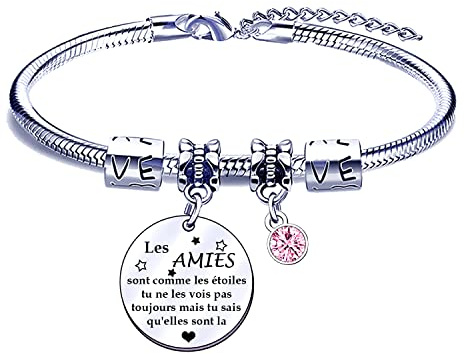 FGHJK Cadeau Femme Amie Noel Cadeau Meilleure Amie Anniversaire Bracelet pour Amie Meilleure Amie Amitié Bracelet Femme (1)