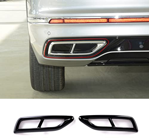 Exhaust Pipe Covers,1 Pair Car Exterior Exhaust Pipe Mufflers Cover Compatible with Volkswagen Tiguan L 2022, ABS Black Tail Pipe Covers Exhaust Trims