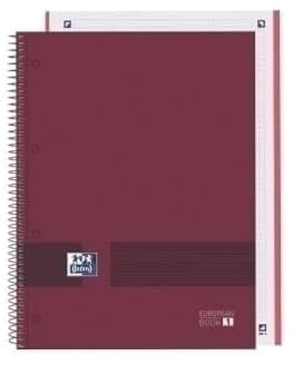 Oxford European Book Write&Erase Notizbuch, A4, Bordeaux, 5 Stück