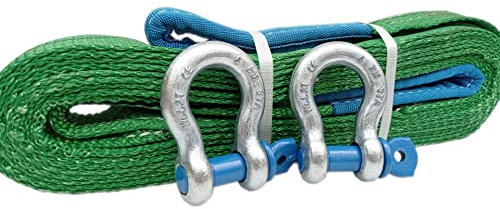 ALFA LOGISTIK® Offroad Hebeband 2-3t + 2 Schäkel 3,25t Hebebänder 2-8m (2t 8m)