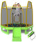 COSTWAY 7ft Kids Trampoline, Hexagonal Trampolines with Slide, Ladder, Safety Enclosure Net and Ocean Balls, Toddler Jumping House for Indoor Outdoor (Green + Yellow)