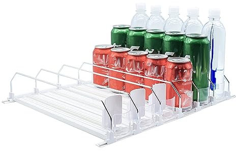 Getränke-Organizer für Kühlschrank, automatischer Schieber, selbstschiebender Soda-Dosen-Organizer für Kühlschrank für Kühlschrank, Bierflaschen-Getränkehalter, 6 Reihen (38 cm)