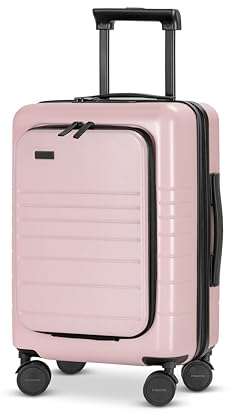 ETERNITIVE - Handgepäck Koffer I Reisekoffer aus Polycarbonat & ABS I Größe: 54 x 34 x 23,5 cm I USB-C- und USB-A-Port I Koffer Leicht mit Rollen 360° I Hartschalenkoffer mit TSA-Schloss I Rosa