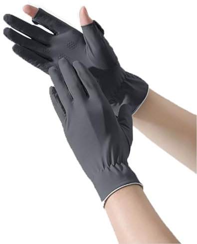 Men Sunblock Cycling Gloves UV Protection Driving Gloves Anti-slip Touch Screen Gloves Summer Breathable Sun Protection Gloves Full Finger Outdoor Bike Gloves Elastic Thin Cool Mitts for Golf Riding