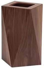DZYHFCO Papierkorb, Mülleimer, Holz, Haushalt, schlicht, hochwertiger Wohnzimmerabfallkorb, kreativ, rautenförmig, Büro, Papierkorb, Mülltonne (Ösen, S) (Nussbaum, S)