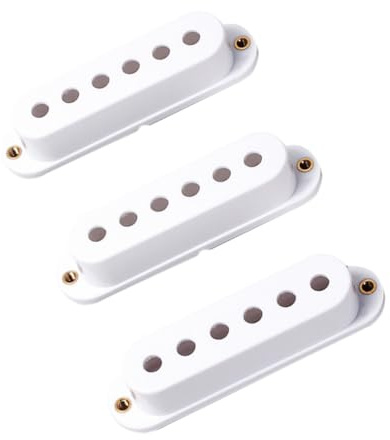 Gb225 Weiß St Gitarren Tonabnehmerabdeckungen Single Coil | Kunststoff, für St E Gitarre, Selbstgemacht Gitarren Teile, für Spieler und Lernende, 3 Stück Packung
