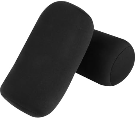 KICHOUSE 2piezas Almohadas Cilíndricas De Doble Pack para Cuello Cojines Abrazos De Color Negro Super Suave para Viajes y Descanso Casa