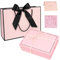 Gift Box Set for Presents, Large Textured Paper Box with Ribbon Gift Bag & Lids, Greeting Card Shredded Paper for Valentine’s Day Mother’s Day Birthday Anniversaries Bridal Party(Pink)