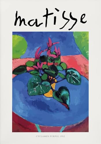 GYTRI CGFHJ Henri Matisse Poster Henri Matisse Drucke Abstrakte Wandkunst《Alpenveilchen Lila》Bild Stillleben Pflanze Leinwand Malerei Für Wohnkultur 40x60cm Ungerahmt