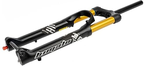 MTB Boost Fork 110x15MM Thru Axle 27.5 29inch DH AM XC Downhill Mountain Bike Air Suspension Fork Rebound Adjustmable 140MM Travel Straight/Tapered Front Fork Manual Lockout( Color :Gold Tapered,S