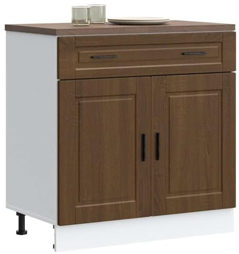 Xichuzi Küchenunterschrank Porto Braun Eichen-Optik Holzwerkstoff, Küchenzeile, Küchenmöbel, Küchenunterschränke, Küchenblock - 853984