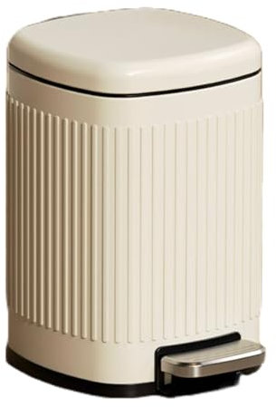 Poubelle De Salle De Bain - Poubelle À Pédale De avec Seau Intérieur - Poubelle À Pédale avec Couvercle À Fermeture Douce - Poubelle Fine en Acier Inoxydable for Petits Espaces(Milk White,10L)