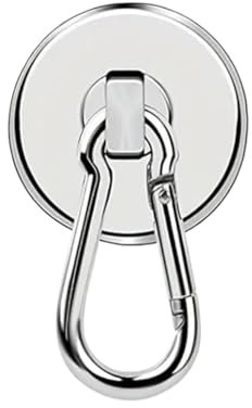 Ultra-Strong Magnetic Hooks, Heavy-Duty Neodymium Magnets, Carabiner and Swivel, Ideal for BBQ, Hanging, 1/2/4Pcs(1pcs)