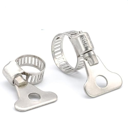 BCJMKDX Hose Clamps. 5/10pcs Worm Gear Hose clamp Adjustable 6-63mm Key clamp Hose Clip for Water Pipe Dryer Vent clamp,10pcs(612mm 10pcs)