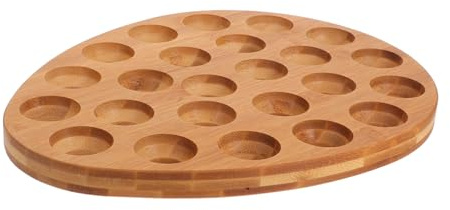 VALICLUD Portauova da Frigorifero in Legno Fessure Espositore per Uova di Gallina Organizer da Cucina per Conservare Uova Vassoio Portauova per Banco o Frigorifero