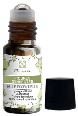 FLORESSE® - Aceites esenciales para picar en rolón, para aliviar las picaduras de insectos naturalmente -10 ml