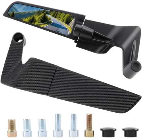 Liwogi 360° Adjustable Motorcycle Mirrors Set Aerodynamic Motorbike Rear View Side Mirrors Universal Motorcycle Rearview Side Mirror for 10/8mm Handlebar