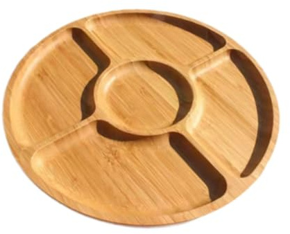 perfk Plateau de Service en Bois, Assiette à Frites, Assiette à dîner, Plateau à Sandwich, à apéritif, à Biscuits pour gâteau, Dessert, présentoir à