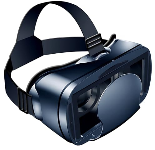 Gafas de realidad virtual 3D, cabeza de correa ajustable, compatible con 5-7 pulgadas, lentes antiluz azul, visor envolvente de gran angular de 120°, juegos ideales y aplicaciones VR