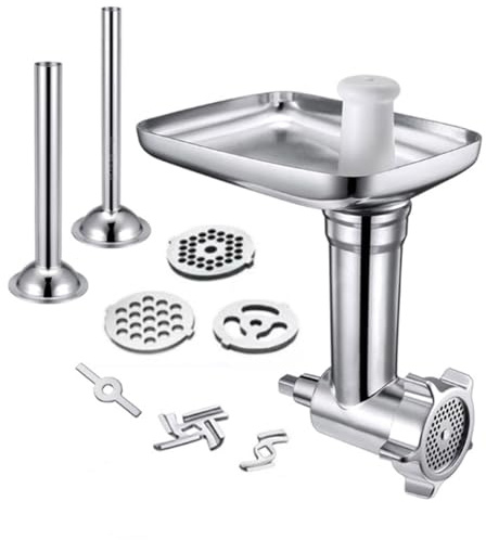 Laikoutd Stainless Steel Meat Grinder For Bench Stand Mixers With Sausage Filling Tube/Food Processor Accessories Stainless Steel Kitchen Fittings Cutter Grinder Sausage Filling Attachment For Mixer