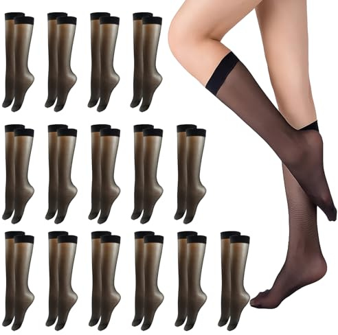 SUMCNU 15 Paia Gambaletti Donna 20 Denari Gambaletto Donna Gambaletti Neri Don-na Materiale Ad Alta Elasticità Trasparente Liscio Adatto Per L'uso Quotidiano Il Lavoro E Le Feste（Nero Taglia Unica）