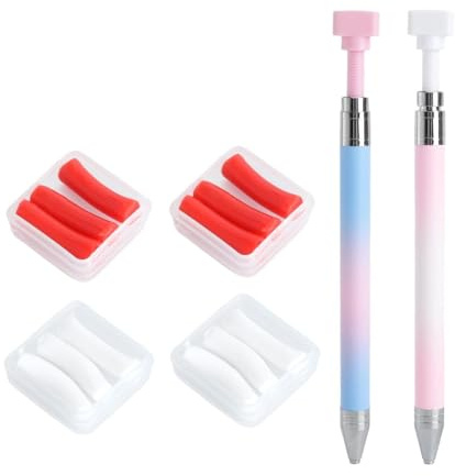 Set Accessori Diamond Painting Penna Penna Ricaricabile con Cera Rosa Bianca Kit Puntatore Strass per Diamond Painting faidate, Penna Gradient Colore Rosa‑Blu/ Rosa‑Bianca, Regalo per Principianti