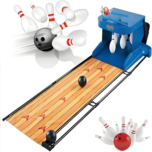 Elektroniskt bowlingspel för inomhuskul, interaktiv poängspelmaskin för förälder och barn, automatisk bollåterställning, realistiska ljudeffekter och ljus, för hemmet, lekrum 2m/6ft