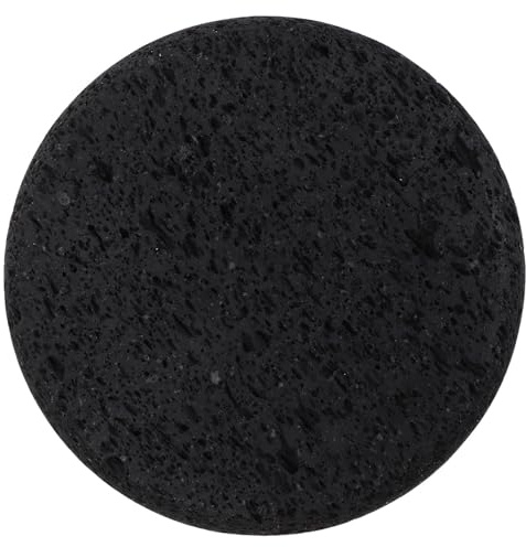 POPETPOP Pietra per Pizza Rotonda in Pietra Lavica 19x19x2,5cm per Griglia ad Alta Temperatura e Cucina di Carne e Verdure a Casa o All'aperto