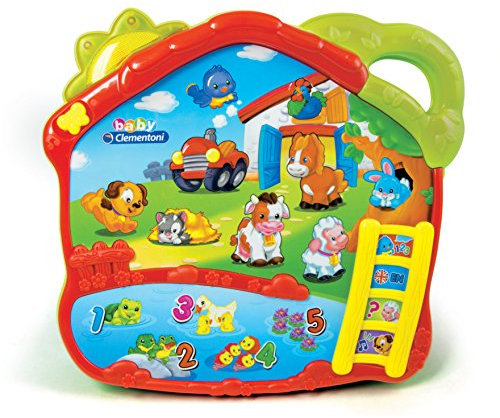 Baby Clementoni - La Fattoria Canta e Impara, Gioco Educativo Bambini 18-36 Mesi, Centro Attività con 4 Modalità di Gioco per Imparare Numeri, Versi degli Animali, Parole in Italiano e Inglese, 14989