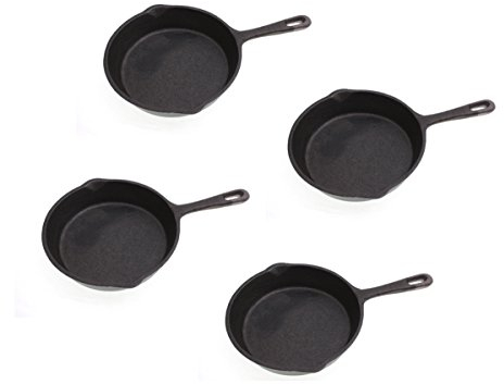 TAMLED Servierpfanne Gusseisenpfanne Ø 16 cm 4er Set
