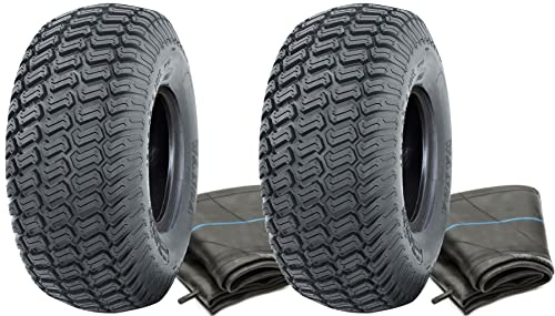 Parnells 15x6.00-6 4ply Wanda P332 Lawnmower Tyres & Tubes, Set of, Rubber