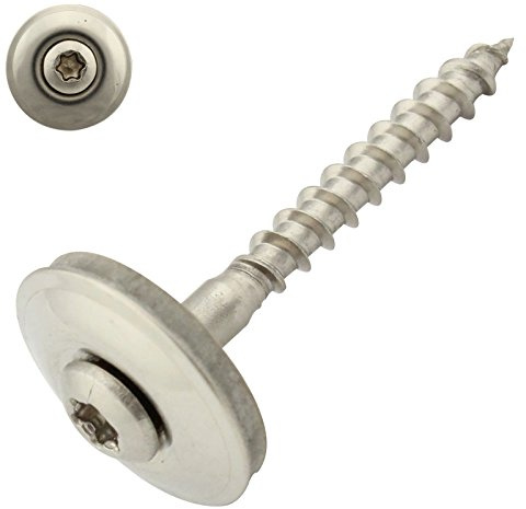 100 Stück Spenglerschrauben mit Dichtscheibe 20mm Torx 4,5x45 DIN 7995 Edelstahl A2 V2A
