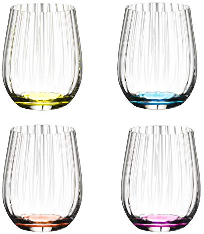 RIEDEL Tumbler Collection Optical Happy O 5515/44 - Juego de Vasos (4 Unidades, Cristal, 344 ml)