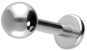 PIERCINGLINE Titan Labret Stecker | KUGEL | Piercing Ohr Lippe Nase | Farb & Größenauswahl
