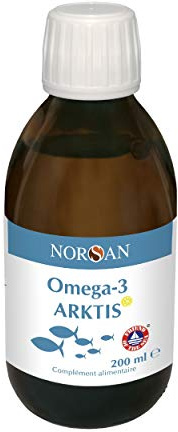 Cod Liver Oil, High in EPA & DHA, NORSAN Arktis, Natural Fish Oil, 200 mL Bottle