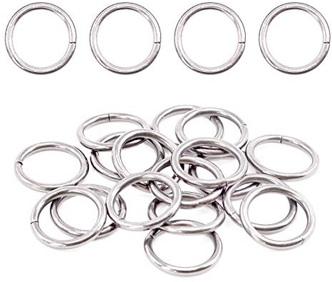 Swpeet 60 x robuste O-Ringe aus Metall, 1.9 cm – 20 mm, silberfarben, Mehrzweck-Metall-O-Ringe für Hardware-Taschen, Ring, Handarbeit, Zubehör, Gürtel und Hundeleine (silberfarben, 1.9 cm)