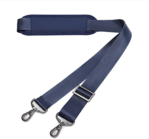 MOSISO 56 Zoll Schultergurt,Einstellbar Dick Sanft Universal Ersatz Rutschfester Fit Gepolster mit Metall Schwenkhaken für Laptop Umhängetasche/Laptop Messenger Tasche/Crossbody Tasche,Navy Blau