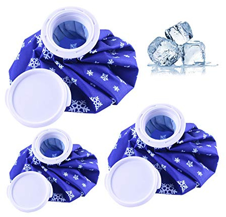 Sac de Glace,3pcs Poche de Glace Petite Poche à Glace Reutilisable Vessie de Glace Poche Chaud Froid Poche de Glace Packs de Thérapie de Premiers Soins pour Soulagement de Douleur (3 Tailles)