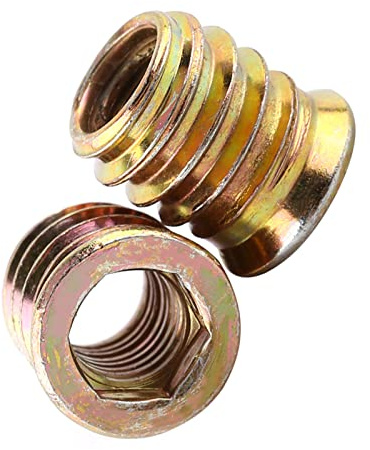 Holzeinsatz Muttern, 20 Stück M6 / M8 / M10 Zinklegierung Möbel Hex Antrieb Nuss Gewindeeinsatz Holzeinsatz Muttern Sortiment Gewindeeinsatz Holz Hex Antriebsmutter(M6 x 10 mm)