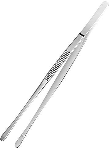 Newaner Küchenpinzette 30cm, Grillpinzette aus Edelstahl, Küchenpinzette Einsetzbar als Bratzange Fleischzange Kochpinzette, perfekt für Köche, Familienfeiern, kulinarische Profis und mehr