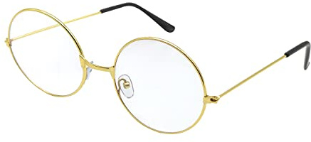 ALLY-MAGIC Retro Round Eyeglasses Metal Frame Clear Lens Glasses Vintage Eyeglasses, Unisex Y7FGYXYJ