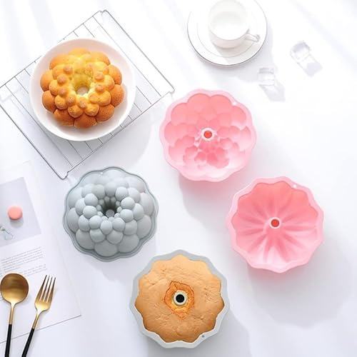 ArtisanShow 4 Pieces Silicone Cake Moulds, 6 inch Round Bread Pie Flan Mould Set, Fluted Round Baking Mould Spiral Pattern Cake Pans, Non-Stick Cake Mould Pan Set for Donut Muffin Cake Pudding Baking