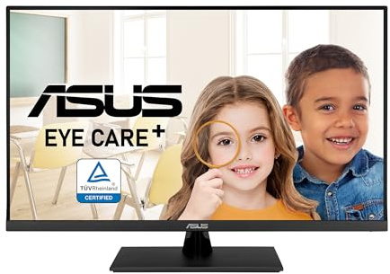 ASUS 31.5” 4K HDR Eye Care Monitor (VP327Q) – UHD (3840 x 2160), 99% sRGB, HDR-10, Adaptive-Sync, Speakers, DisplayPort, HDMI, Flicker Free, Blue Light Filter, VESA Mountable,Black