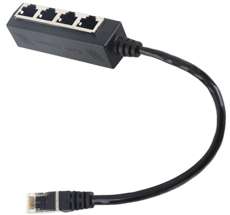 SUNGOOYUE Adaptador Divisor RJ45 de 1 a 4 Puertos de Transmisión Suave Excelente Conexión Adaptador de Cable de Red
