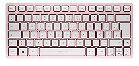 CHERRY KW 7100 MINI BT, Compact Multi-Device keyboard with 3 Bluetooth Channels, German Layout (QWERTZ), Flat Design, incl. Transport Pouch, Cherry Blossom