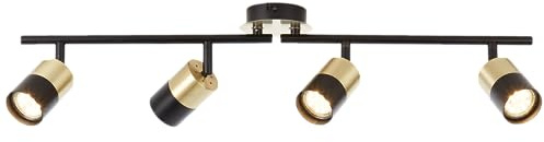 4 flammiges Spotrohr - Glamour Decken Strahler mit schwenkbaren Köpfen & | Spotrohr, 17 x 77 x 18 cm, 4 x GU10, Köpfe & Arme schwenkbar
